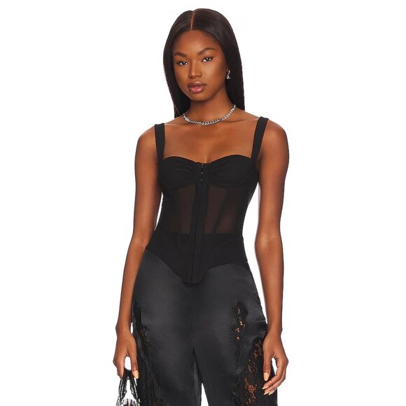 Miaou Deville Corset Top in Black - Picture 1 of 4